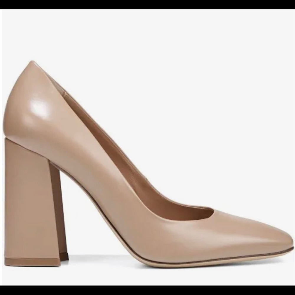 WORN Via Spiga
Tan Beatrice Square-toe Block Heel Pumps
